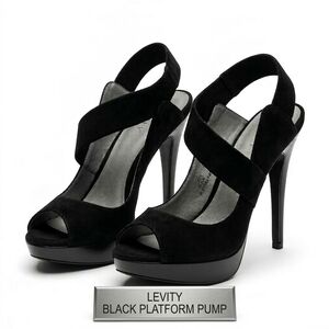 Levity Suede Black Platform Pump size 6